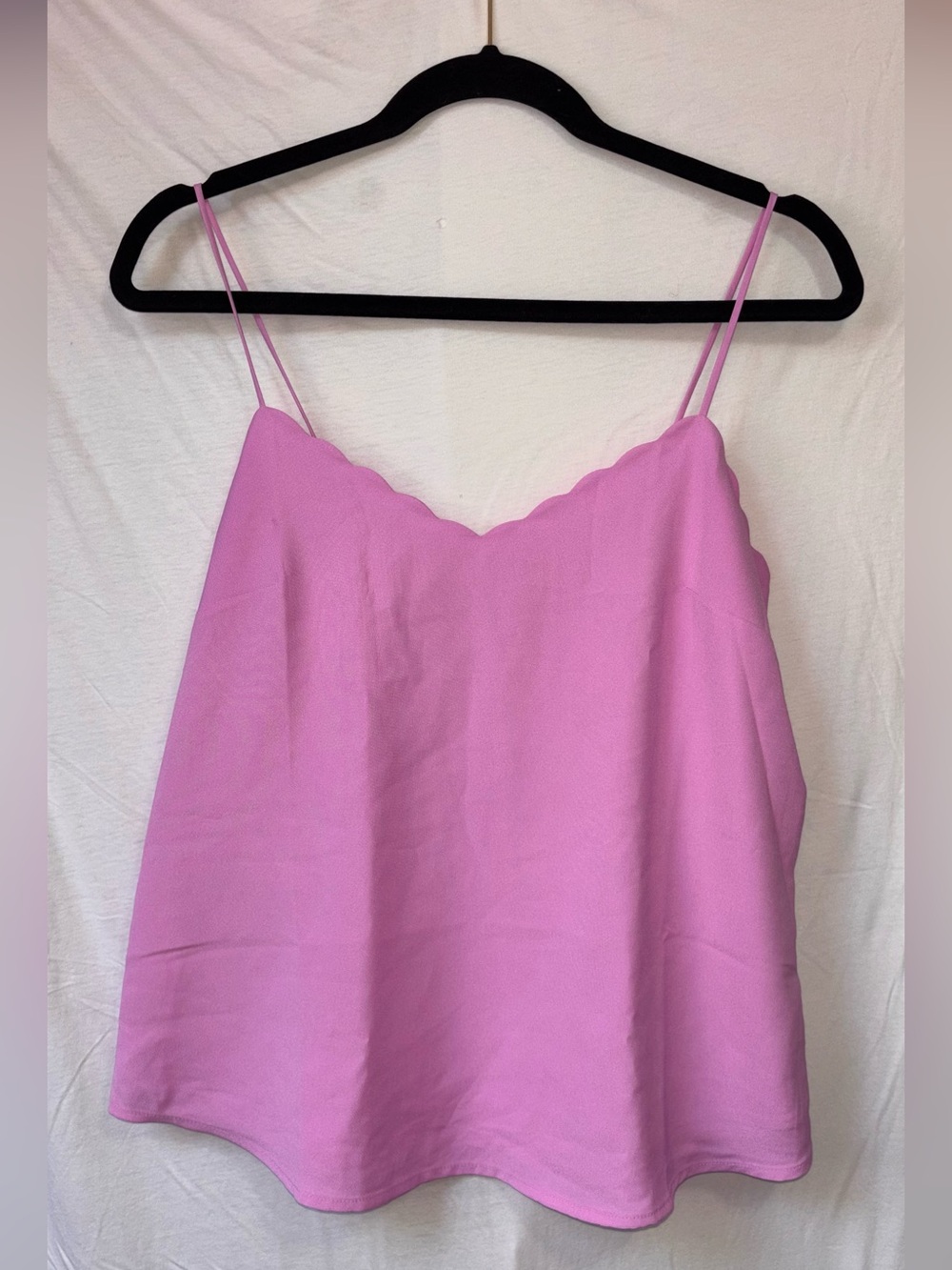 J. Crew Pink Scallop V-Neck Tank Top